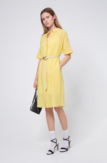 Sukienki Koszulowe HUGO Slim Fit Głęboka Żółte Damskie (Pl95819)